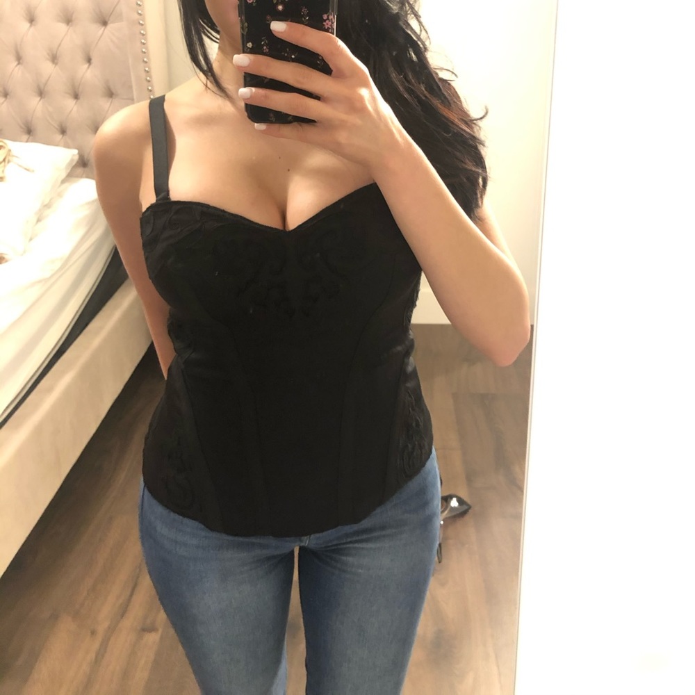 Bebe black corset top